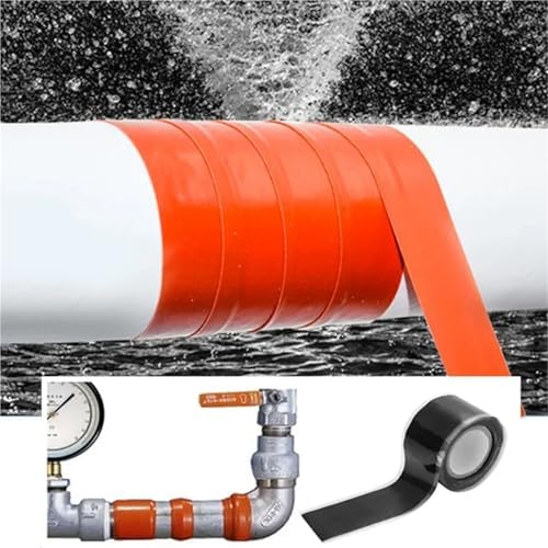20 Roll 1 Inch X 10 FT Self-Fusing Silicone, Thickness 0.5mm Hose Repair Tape, Heavy Duty and Leak Proof Rubber Hose Tape, Pipe for Water(Black Tape)