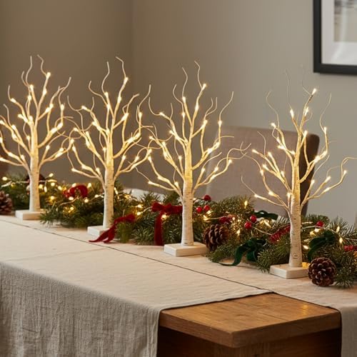 EAMBRITE Lighted Birch Tree with LED Lights Christmas Decorations Indoor