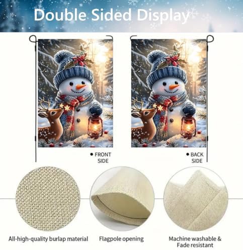 Winter Christmas Garden Flag 12x18 Double Sided for Outside