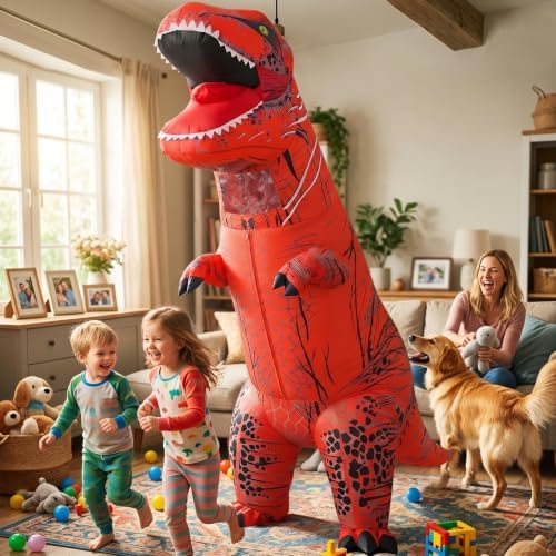 Inflatable Dinosaur Costume for Kids and Adults, Blow Up Party Suit