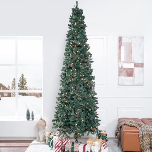 Naomi Home 9ft Pencil Christmas Tree with Lights