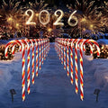 20 Pack Solar Candy Cane Lights, 21 Inch Red Christmas Yard Decor