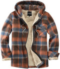 Elesuit Men's Full Zip Fleece Flannel Jacket Shirt Plaid Cotton Hoodie Coat