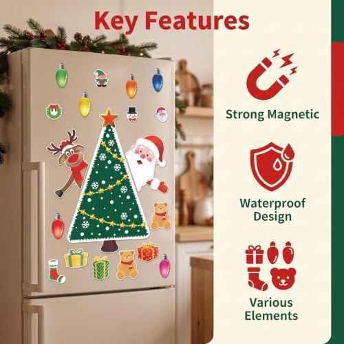 Magnets for Fridge, Magnetic Sticker, Kitchen Decor, Fridge Magnets. (Xmas Tree-D)