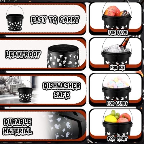 30 Pack 50 oz Halloween Trick or Treat Bucket Bulk