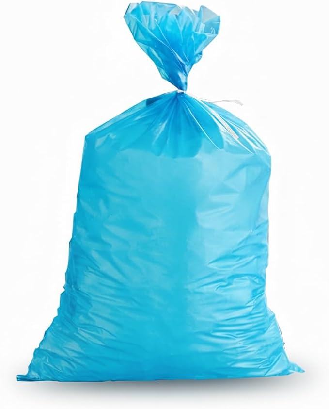 1000 Pack 10 lb Blue Heavy-Duty Plastic Ice Bags - 1.75 mil Durable Freezer Ice Packing Bags with Twist Ties for Retail, Catering & Commercial Use