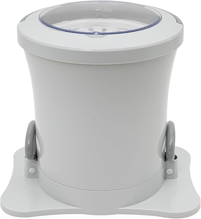 2.4Gal Manual Clothes Dryer Portable Mini Dryer for Clothes, Foot Powered Compact Spin Dryer Machine, Non Electric Laundry Dryer for RV, Camping, School, Apartment, Dorm (White)