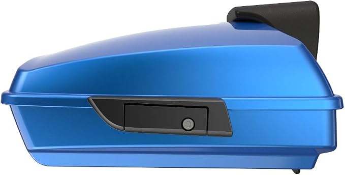 Advanblack Road Glide Tour Trunk Pack Electric Blue Razor Tour Trunk Pack Backrest Pad for '97-'25 Harley Touring Road King Street Glide Electra Glide CVO models