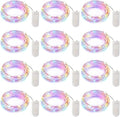 Brightown 12 Pack Easter Day Pastel LED Fairy Lights Battery Operated - Waterproof Silver Wire 7 ft 20 LED Firefly Lights for Easter Day Decor DIY Craft Party Bedroom