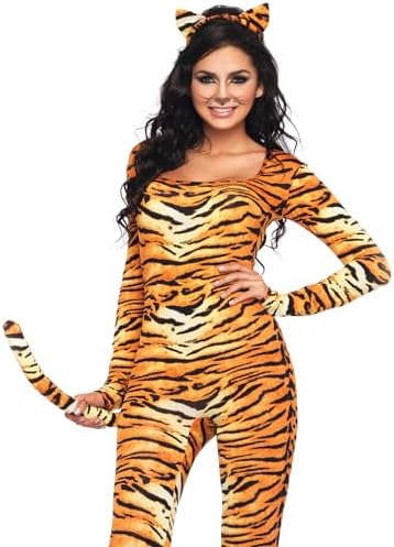 Leg Avenue Women's 2 Piece Wild Tigress Catsuit Costume
