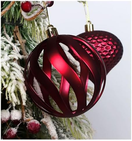 Christmas Tree Balls Ornaments Set, 48 Pcs Shatterproof Plastic Decorative Baubles Shiny Hanging Ball Ornaments for Xmas Tree Holiday Party Wedding Decoration, Pink