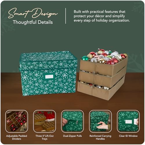 Covermates Adjustable Ornament Storage Box, 19.25" W x 13" D x 12.5" H