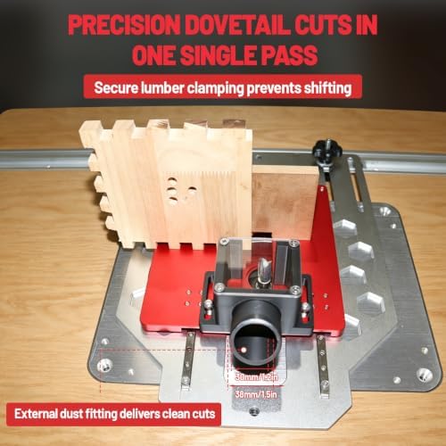 Router Table Box Joint Jig, Finger Joint Jigs for Woodworking with 1/4", 3/8", 1/2" Aluminum Indexing Keys and Smooth Bearing Glide System for Drawers, Cabinets & Boxes