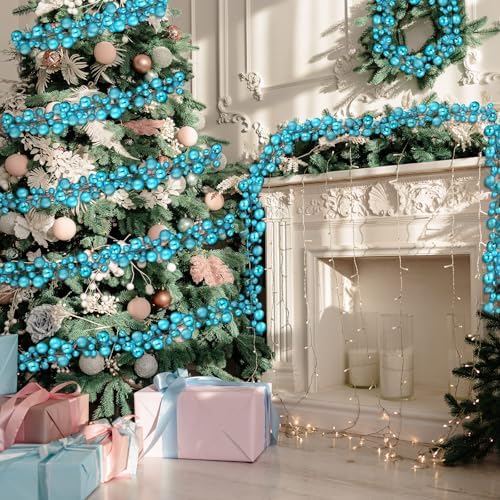 2 Pcs 6 ft Christmas Ball Ornament Garland, Lake Blue