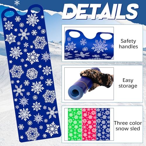 Leyndo 54" Snow Sled for Adults Roll up Mat
