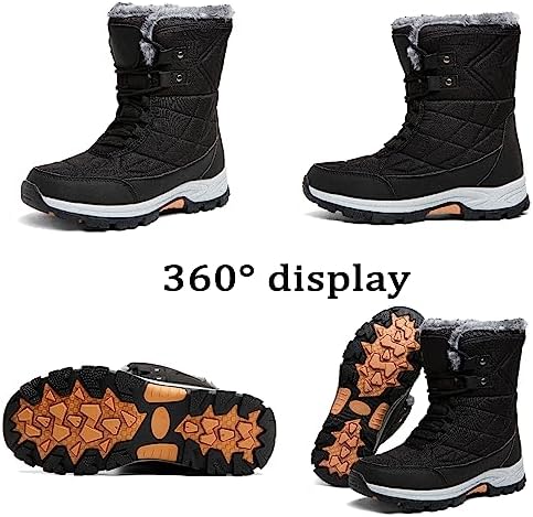MIFAWA Womens Snow Boots Winter Boots for Women Fur Lined Waterproof Anti-Slip Backpacking Outdoor Ladies Walking Shoes