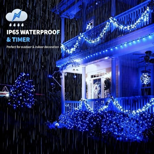MZD8391 105FT 300LED Christmas Light, Christmas Tree Light, Blue White