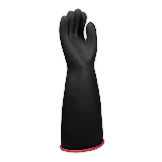 Salisbury Electrical Gloves & Accessories E114RB-9 E114 14" Class 1 Rubber Linemen's Electrical Gloves, Size 9, Black/Red Two Tone