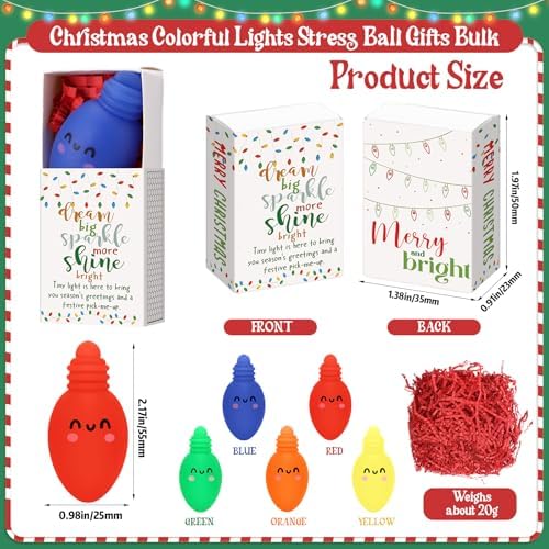 20 Sets Christmas Positive Gifts Light Bulb Party Favors with Boxes