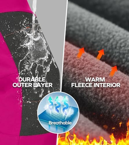 Snow Pants Womens Ski Pants Waterproof Insulated Softhell fleece lined