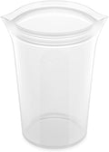 Zip Top Reusable Food Storage Bags | Large Cup [Frost] | Silicone Meal Prep Container | Microwave, Dishwasher and Freezer Safe | Made in the USA