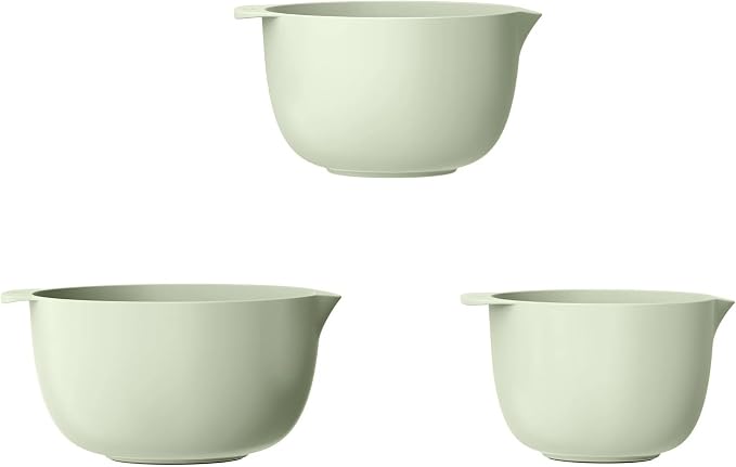 14 Piece Mixing Bowl and Measuring Set, Nesting Kitchen Prep Set with Measuring Cups Spoons Whisk Spatula, BPA Free Dishwasher Safe Baking Set (Sage Green)