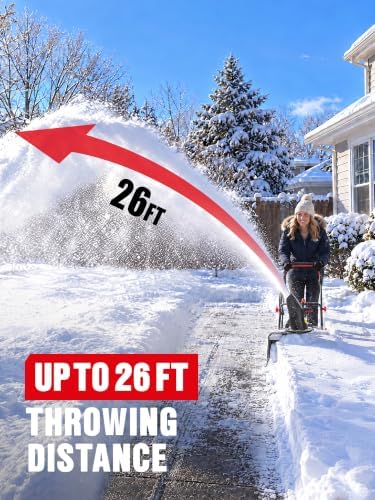EWORK 20" Corded Snow Blower, 15 Amp Electric Snow Blower w/Dual LED Lights