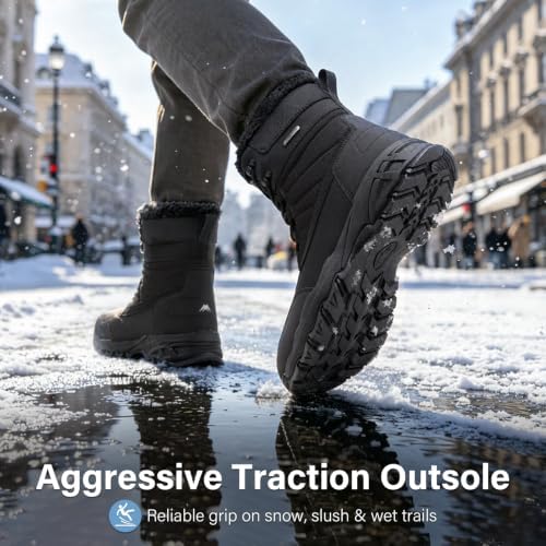 Men's Waterproof Winter Snow Boots Insulated Lightweight