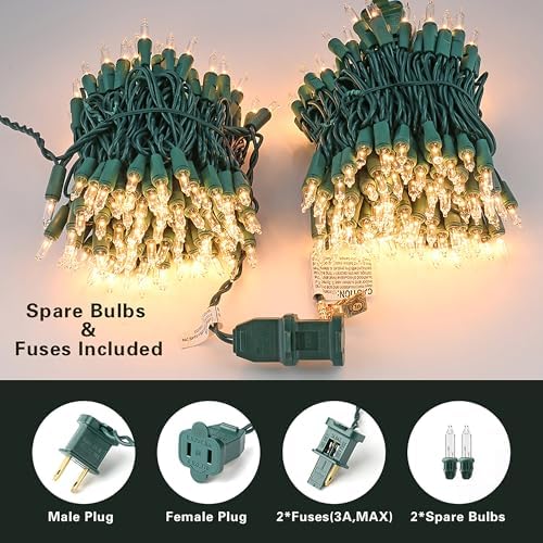 BrizLabs Clear Christmas Lights, 50 Count Warm White Incandescent Lights