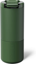 BrüMate Strova 18oz 100% Leakproof Insulated Coffee Mug | Ceramic-Lined Interior | Built-In Silicone Sleeve for Travel | Locking Flip Lid (OD Green)