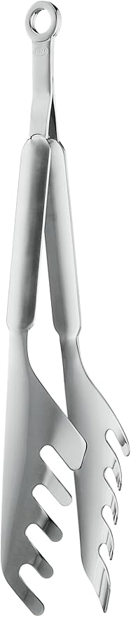 Rösle 12920 Stainless Steel Serving Spaghetti Tongs with Interlocking Prongs, 12.2 In, Silver