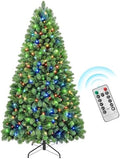 7.5FT Pre-Lit Christmas Tree with Remote Control & Foot Switch