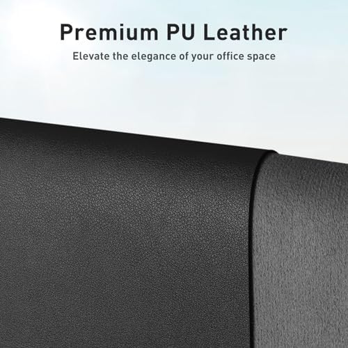 Aothia Faux Leather Desk Mat - Non-Slip PU Leather Desk Blotter, Waterproof Writing Surface, Large Desk Pad for Office & Home (Black, 55" x 17")