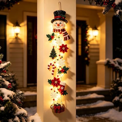 Glowing Christmas Door Hanger,Lighted Christmas Door Hanger Decorations(7#)