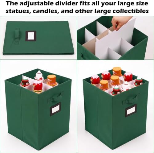 2 Packs Christmas Nutcracker Storage Box 16 Inch Hold 9 Nutcrackers Figurine Collectible with Dividers for Holiday Decor Carolers Santa Figure Nut Cracker Ornaments