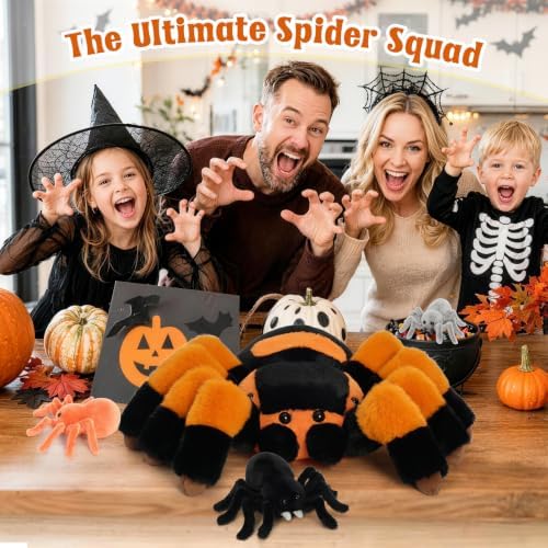 MorisMos Spider Stuffed Animal with 3 Baby Spiders Halloween Plush