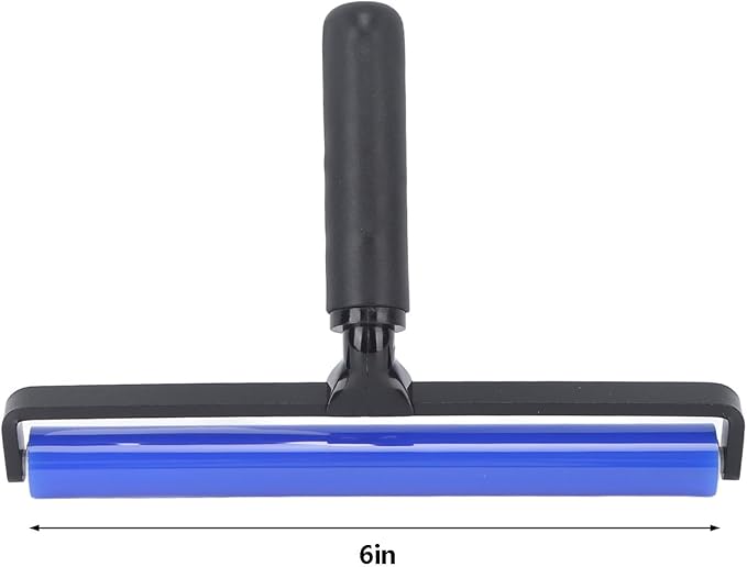Static Dust Removal Roller, Sticky Blue Silicone Soft Cleaner Roller with Black Handle for Lint Pet Hair Lint Roller Reusable Carpet Fabric Cleaner
