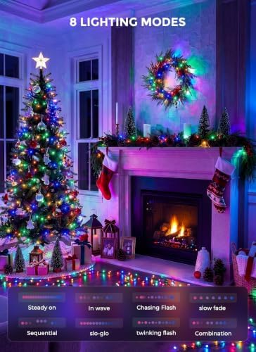 LED Christmas Lights Indoor Outdoor, 66FT 200 Count Mini String Lights
