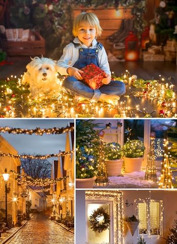 Minetom Solar Christmas Lights Outdoor Waterproof,4Pack Total 160FT 400 LED