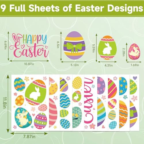 Easter Window Clings Easter Decorations for Home Spring Decor Eggs Stickers