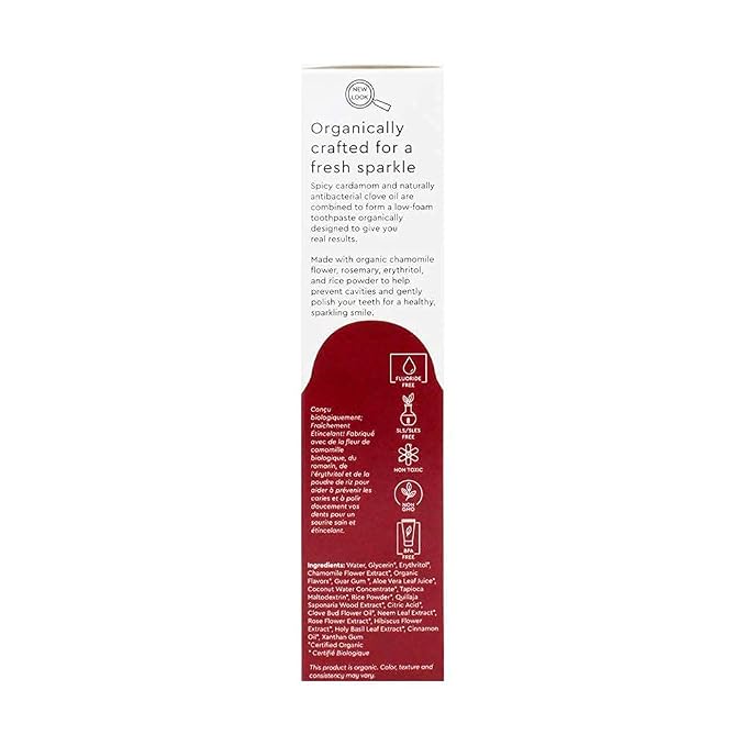 RADIUS Toothpaste, Clove Cardamom, 3 oz, USDA Organic Non-Toxic Chemical-Free Gluten-Free, Designed to Improve Gum Health & Prevent Cavities, Pack of 3