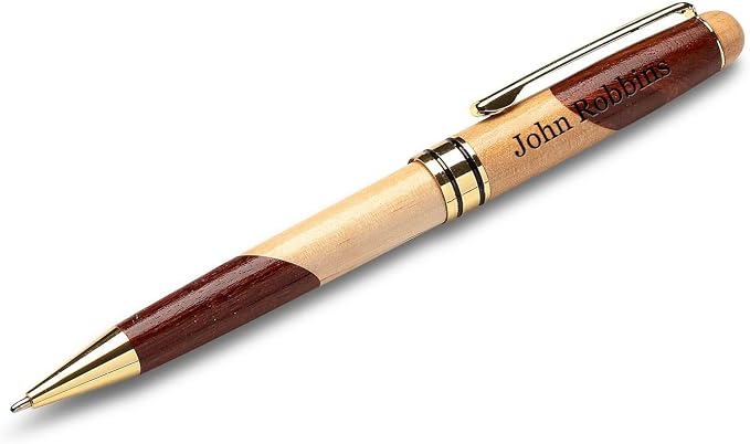 Executive Gift Shoppe | Personalized Custom Wood Pen Set with Maple and Rosewood Finish Box