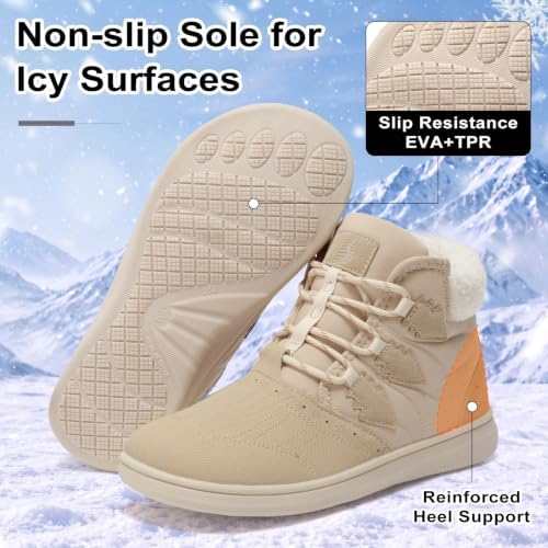 BARERUN Womens Waterproof Winter Snow Boots Lightweight Warm Ankle Booties
