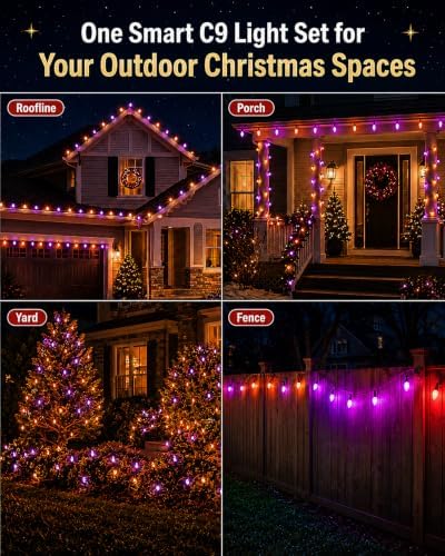 Probro 158FT 200 LED Smart C9 Christmas Lights Outdoor, RGB, App Controlled