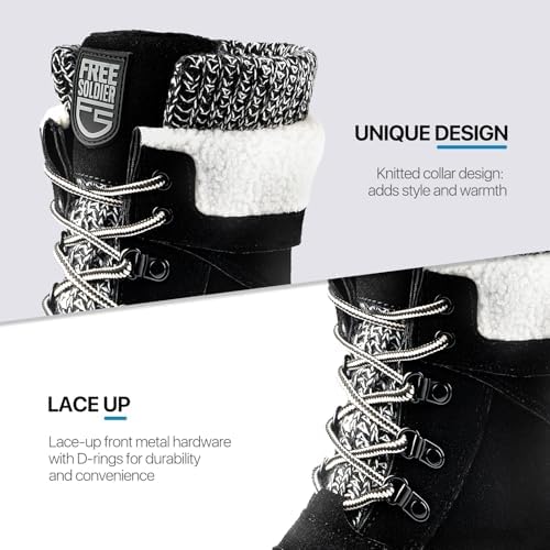 FREE SOLDIER Women's Waterproof Winter Cold Weather Snow Boots for Women Outdoor Fashion Duck Boots Comfortable Insulated