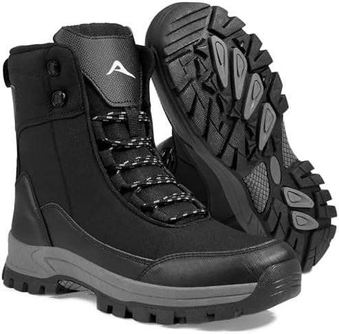 FUDYNMALC Men's Snow Boots Water-Resistant: Non-Slip Hiking Winter Shoes