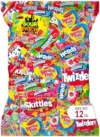 Bulk Candy Variety Pack - 12 lb - Bulk Individually Wrapped Candy- Candies - Trick Or Treat Candies - Pinata Filler Stuffers - Pinata Stuffers - Party Favors - July 4th
