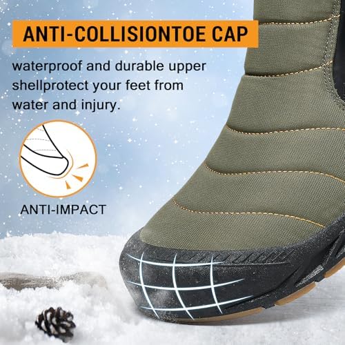 ziitop Snow Boots Mens Waterproof Winter Boots Fur Lined Warm Ankle Boots