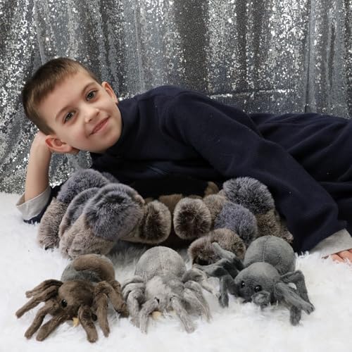 MorisMos Large Spider Plush, 16" Mommy Spider Stuffed Animal with 3 Babies