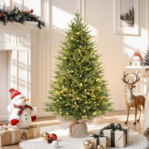 Alupssuc 4ft Prelit Small Artificial Christmas Tree with Warm White Lights